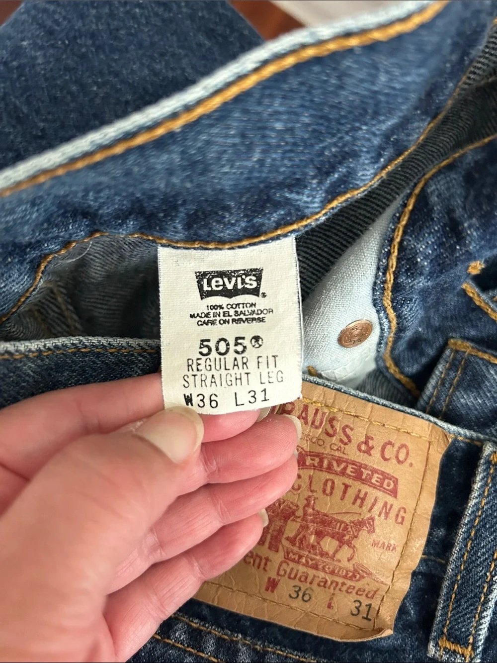 Vintage 505 Cotton Denim Jeans 35 x 31